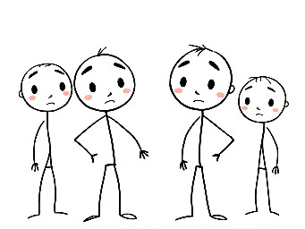 Simple 2D stick figure cartoon, hand-drawn doodle style, thick uneven black outlines, clean white background, amateur MS Paint drawing, flat solid colors only, absolutely minimal shading, simple stickman characters with oversized round heads, tiny black dot eyes, expressive eyebrows, basic mouth expressions, clean geometric shapes, educational illustration, playful but intelligent visual style, minimalist composition, large empty white space, high readability, simple visual storytelling, horizontal 16:9 composition, vector-like simplicity, iconic YouTube educational style, consistent character proportions, smooth black outlines, uncluttered scene, no unnecessary objects, designed for fast visual understanding.