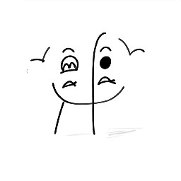 Simple 2D stick figure cartoon, hand-drawn doodle style, thick uneven black outlines, clean white background, amateur MS Paint drawing, flat solid colors only, absolutely minimal shading, simple stickman characters with oversized round heads, tiny black dot eyes, expressive eyebrows, basic mouth expressions, clean geometric shapes, educational illustration, playful but intelligent visual style, minimalist composition, large empty white space, high readability, simple visual storytelling, horizontal 16:9 composition, vector-like simplicity, iconic YouTube educational style, consistent character proportions, smooth black outlines, uncluttered scene, no unnecessary objects, designed for fast visual understanding.