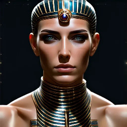 Ultra-photorealistic fantasy portrait, masterpiece, cinematic realism, 8K HDR, medium-format photography, physically based rendering, ultra-detailed skin with realistic pores, dramatic lighting, volumetric atmosphere, shallow depth of field.  Deity is Nephy, beautiful, tall 25 year old Egyptian-Turkish mixed enchantress, she has dark hazel eyes with amber highlights, with an inquisitive gaze. She has tanned almond radiant skin. She has shimmering dark blue eyeshadow and a smokey grey eyeliner. She has very long, glossy, thick, layered straight midnight black hair. She wears a black lace & satin and chiffon silk with a shimmering cobalt iridescence halter top with teardrop cutouts & microshorts. She wears ornate pale gold & dark blue sapphire cabochon jewelry; necklace with dark teal cabochon pendant, bracelets, earrings, anklets & rings. Black lace garter belt attached to thigh high sheer dark slate with a shimmering blue sparkling iridescence & pale gold lace upper border with pale gold filigree & dark sapphire cabochons.  Close-up centred portrait of a female deity laying slightly reclined on her side propped up on her elbows looking at the viewer on a large opulent ornate obsidian & gold open sarcophagus with ornately decorated silk sheets & puffy quilt in a dark chamber with sandstone rendered walls & polished white marble floors in a dimly candle lit Egyptian temple. the sheets are ivory with white floral embroidery, the thick quilt is a rich cream color with fine gold swirling filigree, numerous large white silk ribbons with ivory satin laurel leaf embroidery draped randomly on the sarcophagus. the scene though quite dark is illuminated by warm diffused amber candle light.Ultra-photorealistic fantasy portrait, masterpiece, cinematic realism, 8K HDR, medium-format photography, physically based rendering, ultra-detailed skin with realistic pores, dramatic lighting, volumetric atmosphere, shallow depth of field.  Deity is Nephy, beautiful, tall 25 year old Egyptian-Turkish mixed enchantress, she has dark hazel eyes with amber highlights, with an inquisitive gaze. She has tanned almond radiant skin. She has shimmering dark blue eyeshadow and a smokey grey eyeliner. She has very long, glossy, thick, layered straight midnight black hair. She wears a black lace & satin and chiffon silk with a shimmering cobalt iridescence halter top with teardrop cutouts & microshorts. She wears ornate pale gold & dark blue sapphire cabochon jewelry; necklace with dark teal cabochon pendant, bracelets, earrings, anklets & rings. Black lace garter belt attached to thigh high sheer dark slate with a shimmering blue sparkling iridescence & pale gold lace upper border with pale gold filigree & dark sapphire cabochons.  Close-up centred portrait of a female deity laying slightly reclined on her side propped up on her elbows looking at the viewer on a large opulent ornate obsidian & gold open sarcophagus with ornately decorated silk sheets & puffy quilt in a dark chamber with sandstone rendered walls & polished white marble floors in a dimly candle lit Egyptian temple. the sheets are ivory with white floral embroidery, the thick quilt is a rich cream color with fine gold swirling filigree, numerous large white silk ribbons with ivory satin laurel leaf embroidery draped randomly on the sarcophagus. the scene though quite dark is illuminated by warm diffused amber candle light.